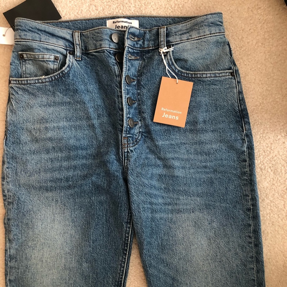Reformation Liza high straight button fly jean